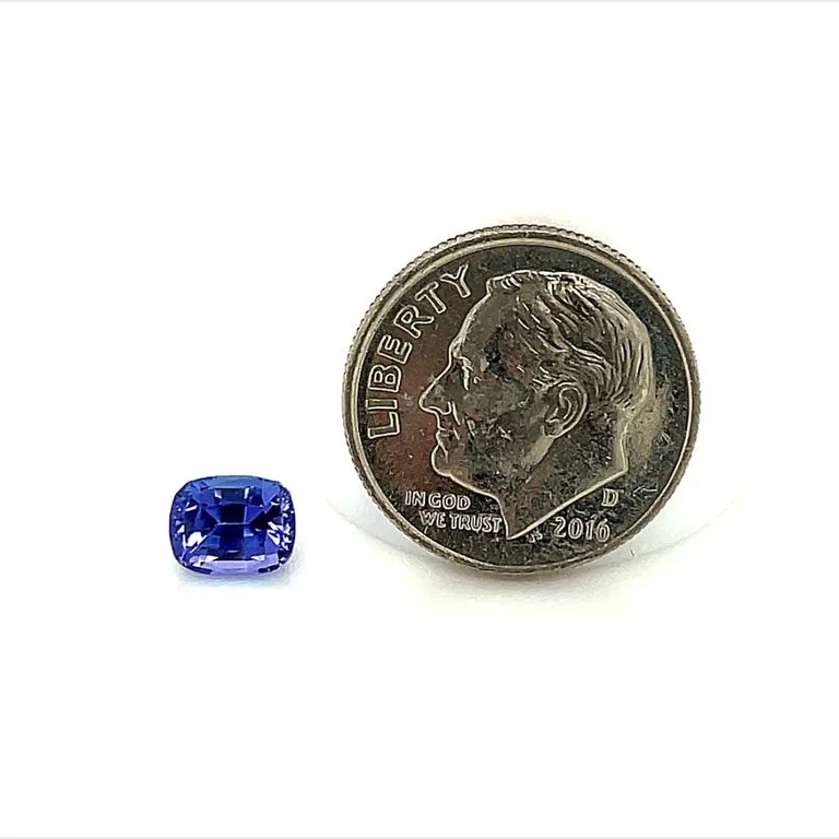 1.17 Carat Unset Loose Unmounted Cushion Shaped Tanzanite Gemstone