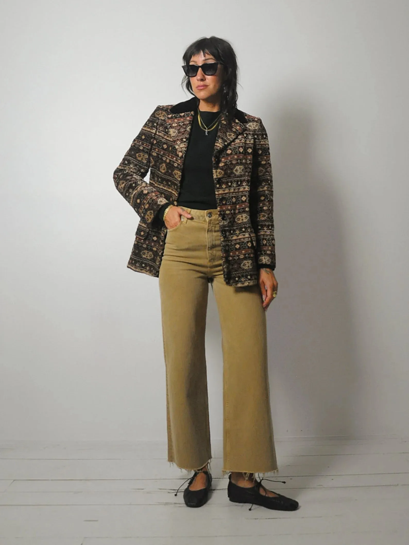1970s Anne Klein Tapestry Blazer