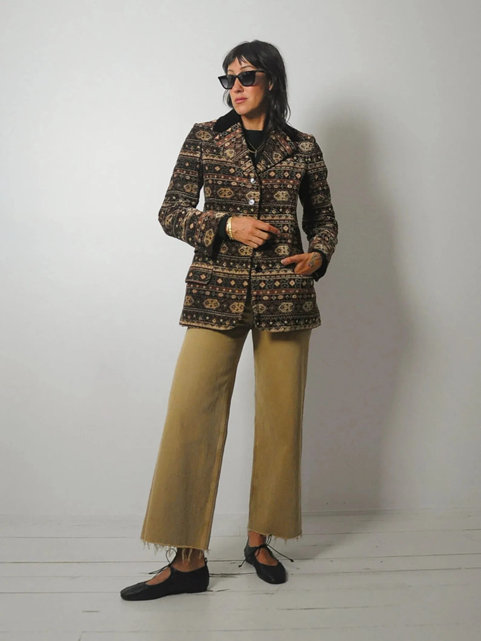 1970s Anne Klein Tapestry Blazer