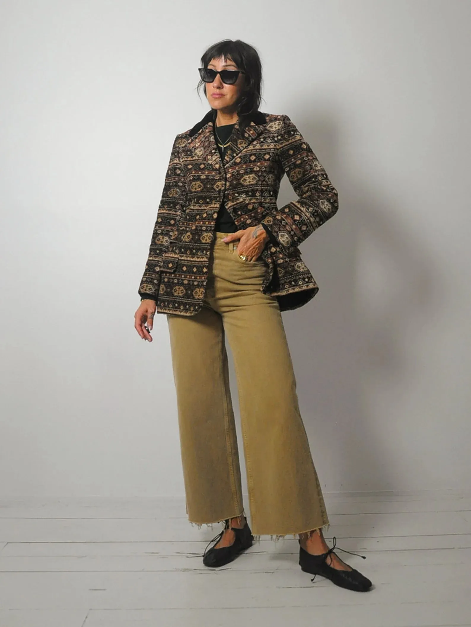 1970s Anne Klein Tapestry Blazer