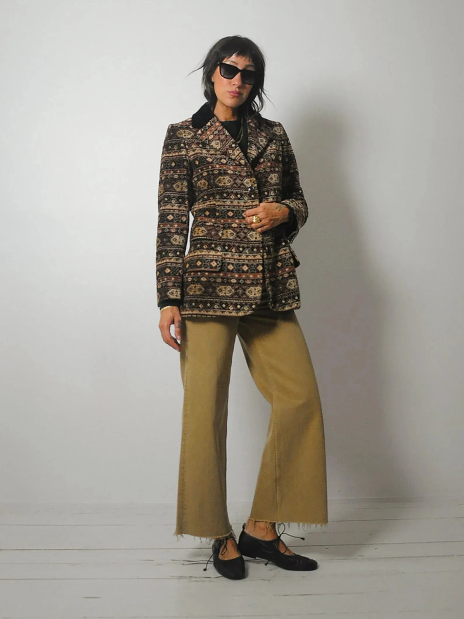 1970s Anne Klein Tapestry Blazer