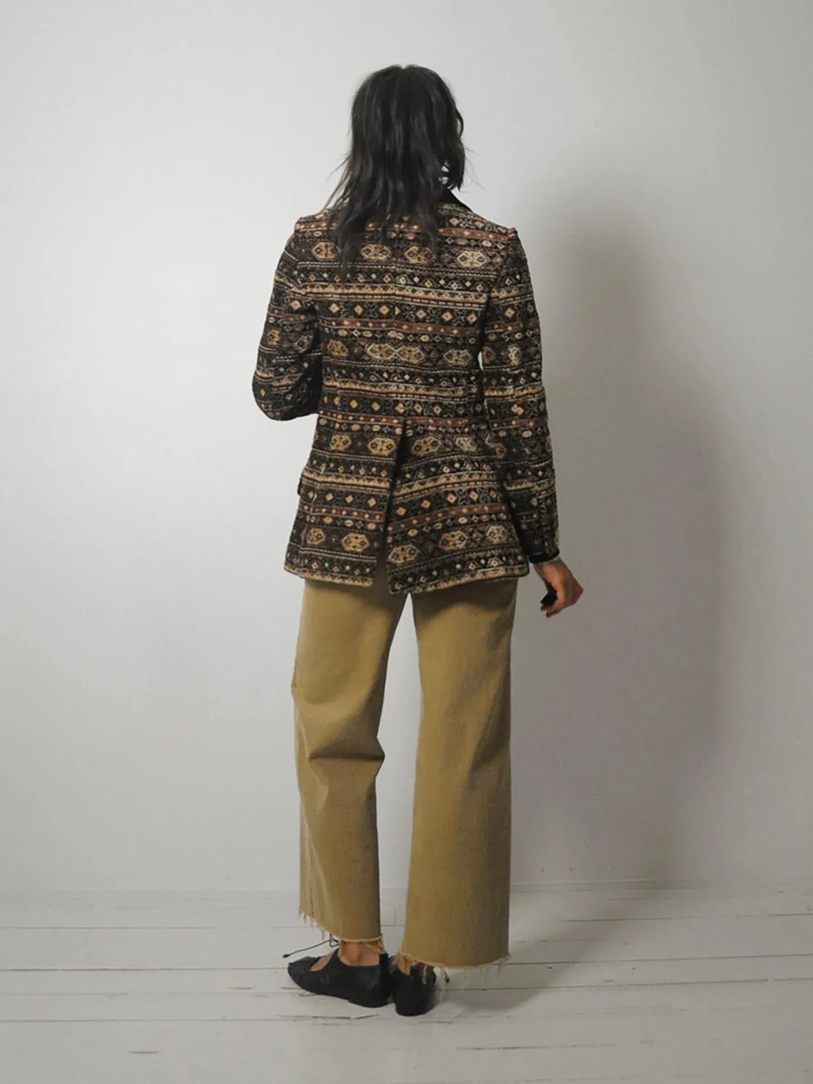 1970s Anne Klein Tapestry Blazer