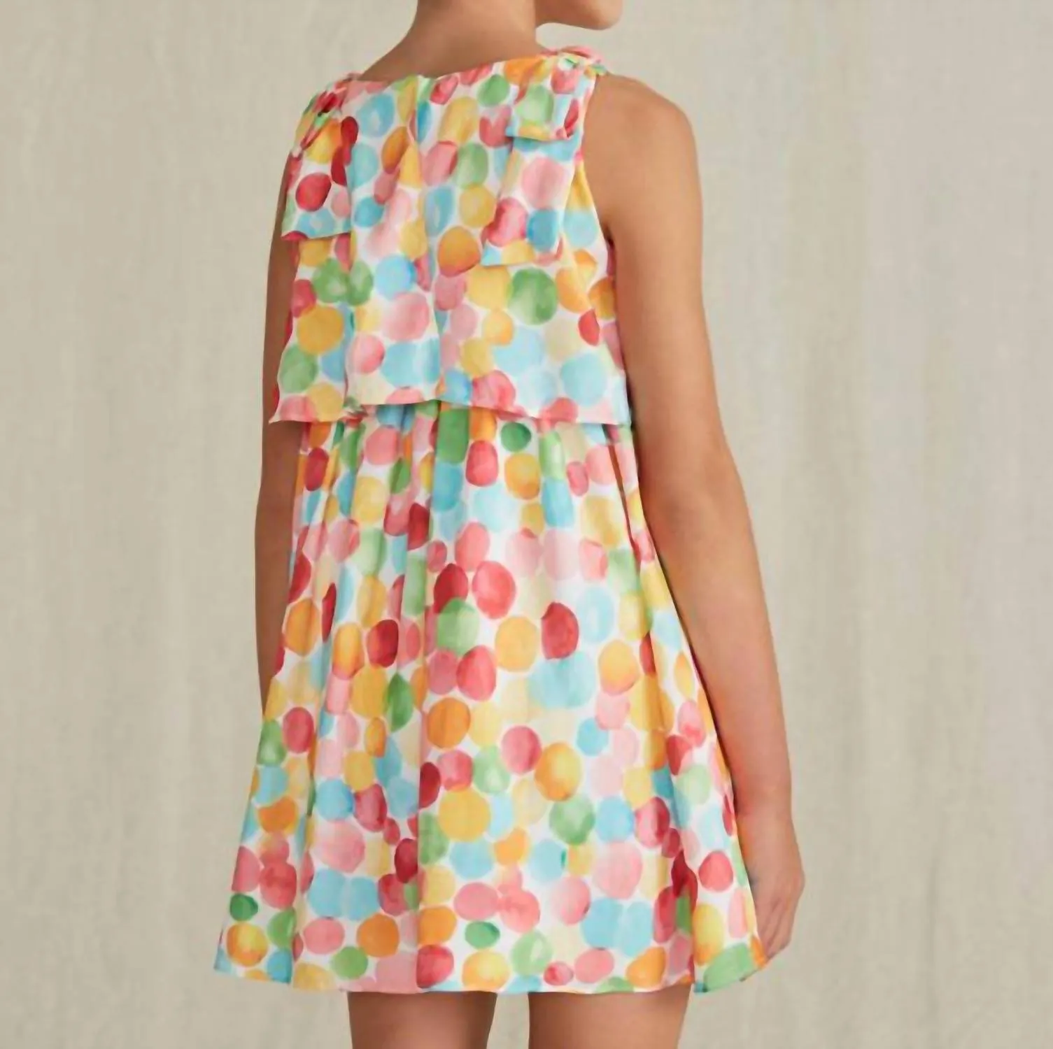 Abel & Lula - Polka Dot & Bow Satin Dress
