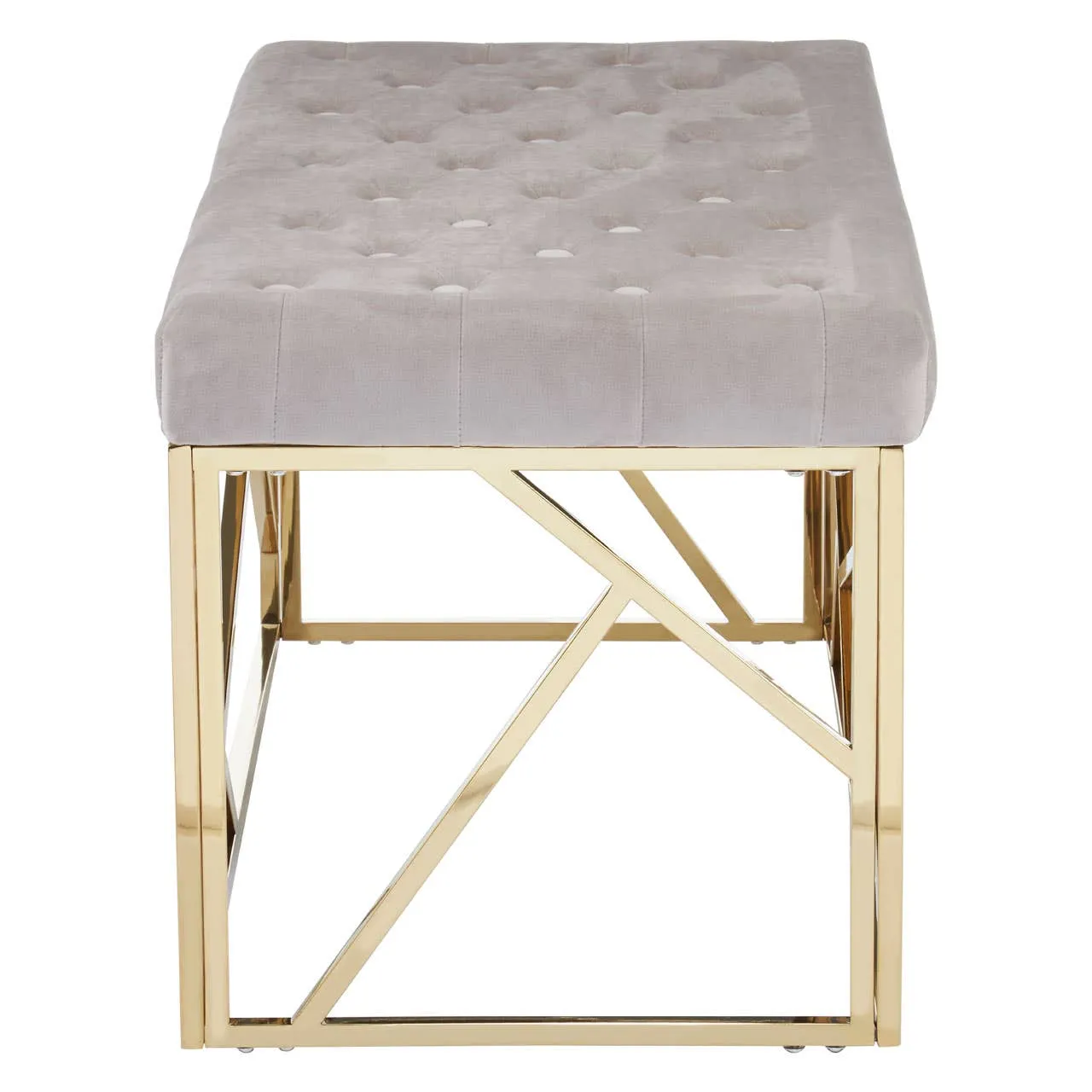 Allure Mink Velvet / Gold Finish Frame Bench