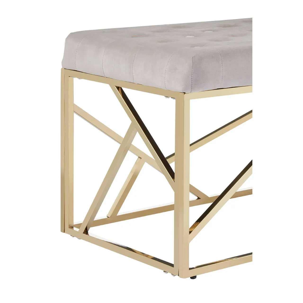 Allure Mink Velvet / Gold Finish Frame Bench