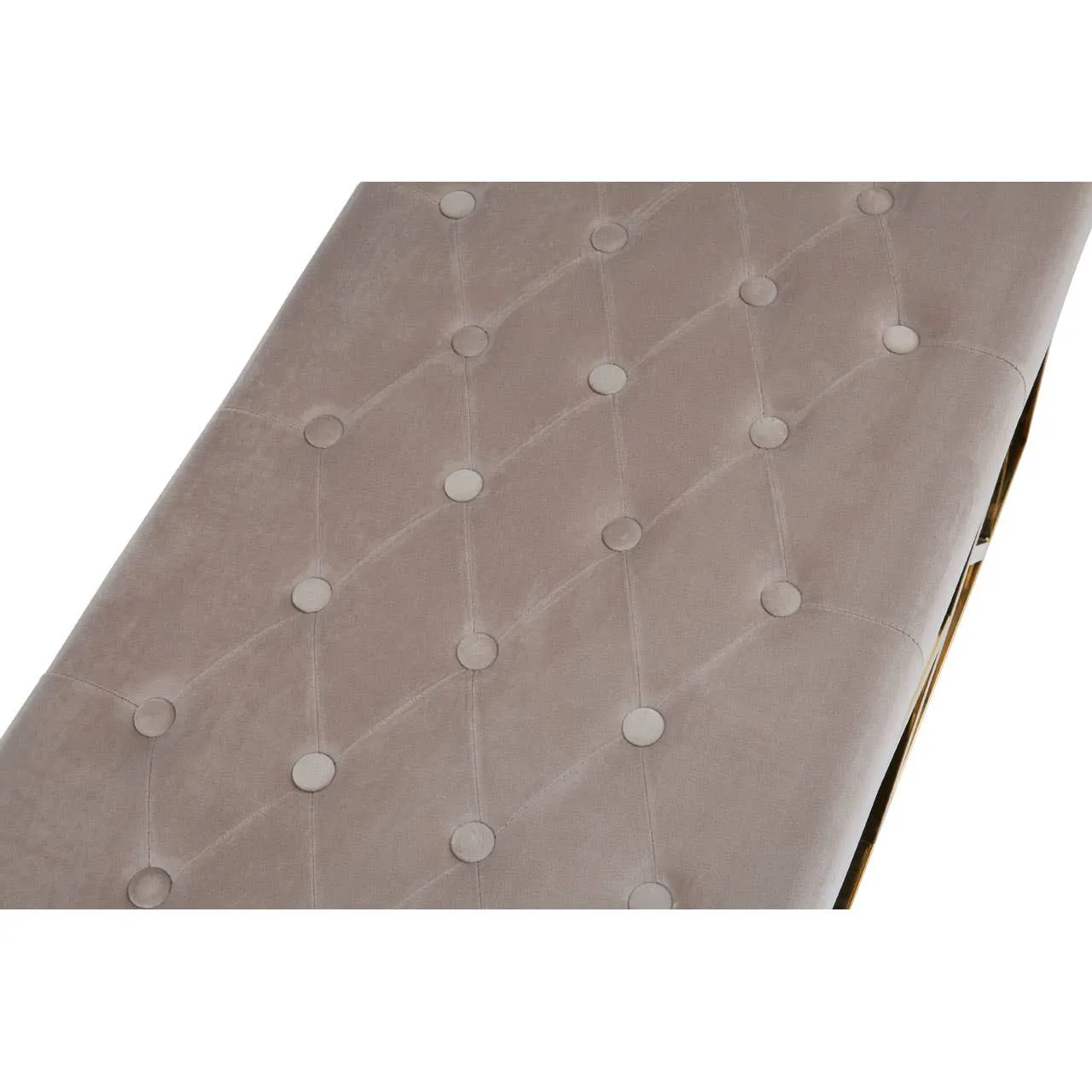 Allure Mink Velvet / Gold Finish Frame Bench