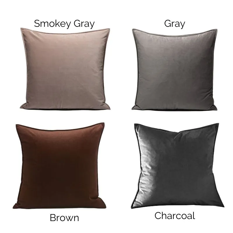 Anais Velvet Plain Throw Cushions