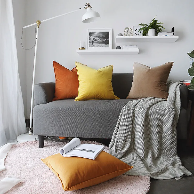 Anais Velvet Plain Throw Cushions