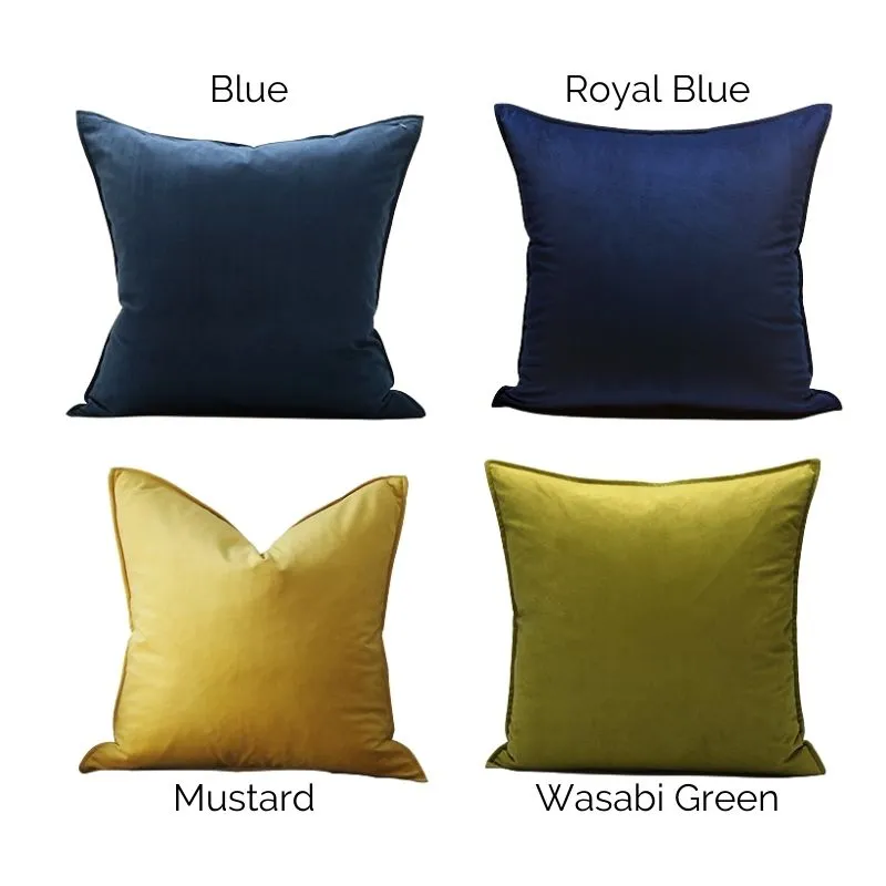Anais Velvet Plain Throw Cushions