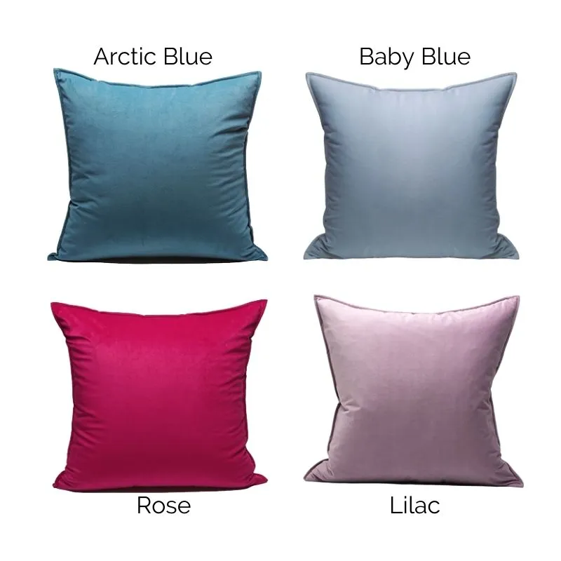 Anais Velvet Plain Throw Cushions