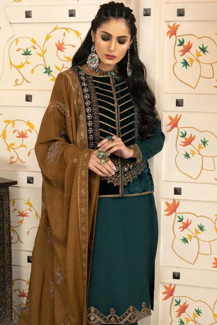 Anamta - 04 Emerald Metallic Dans Le Imperial Winter Shawl Series Vol 3 2022