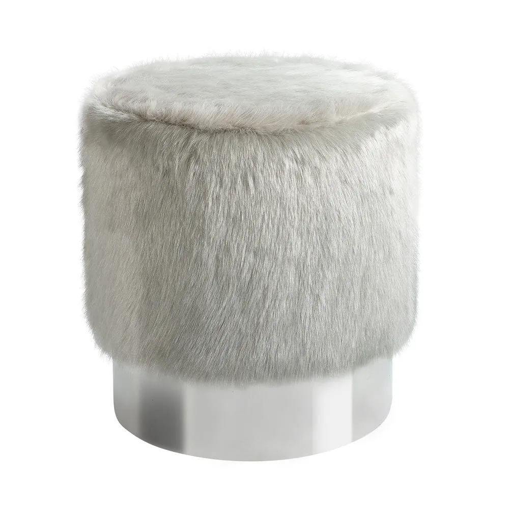 Aria Silver Ottoman