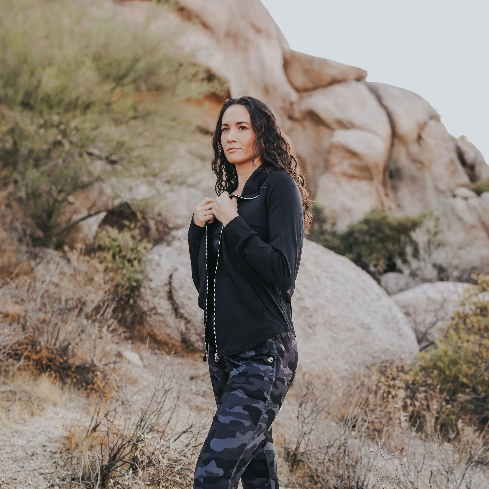 Bestie Zip Up Hoodie - Black