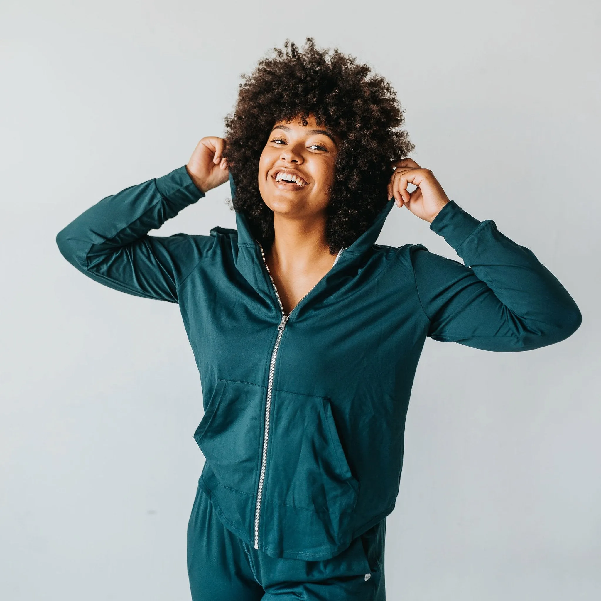 Bestie Zip Up Hoodie - Pacific