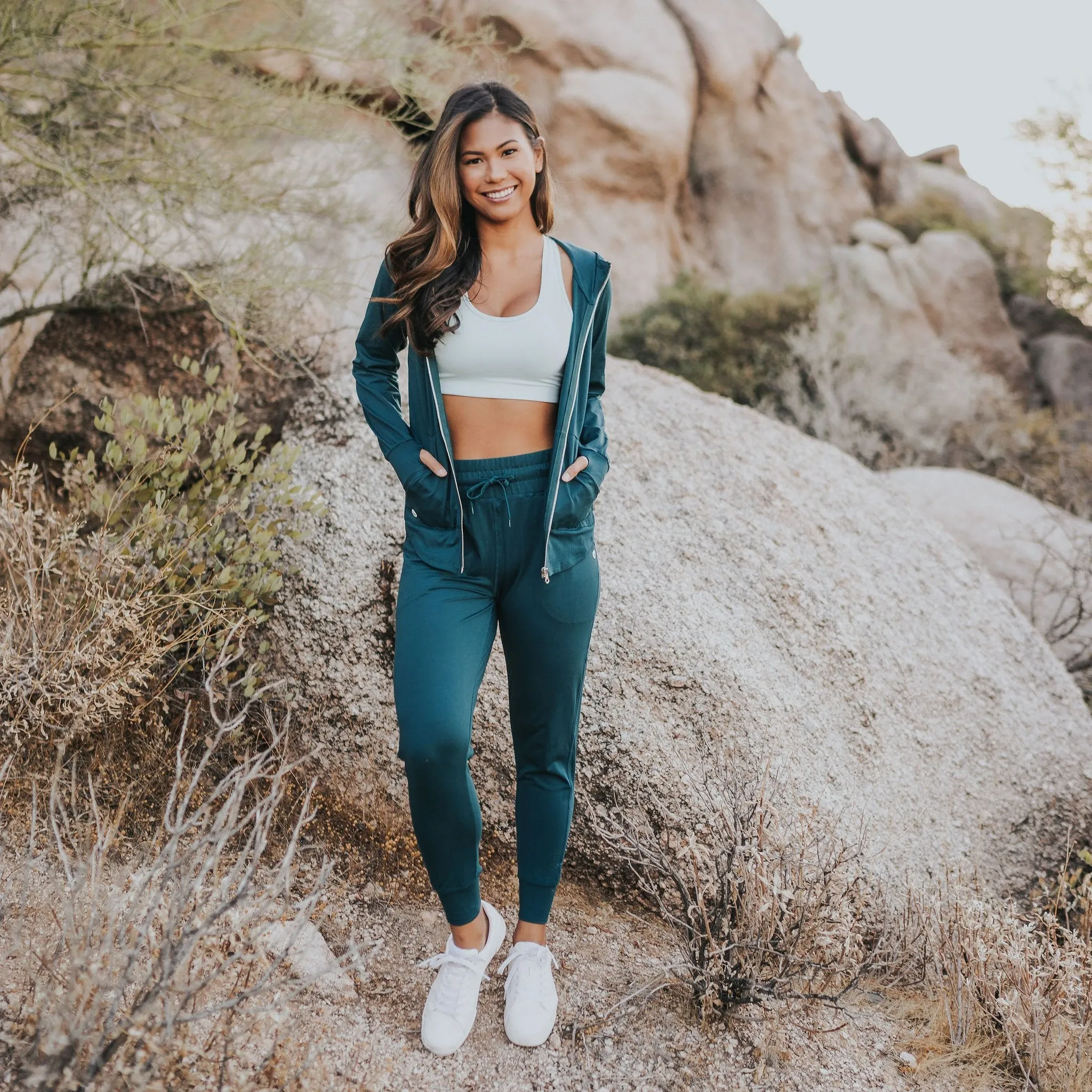Bestie Zip Up Hoodie - Pacific