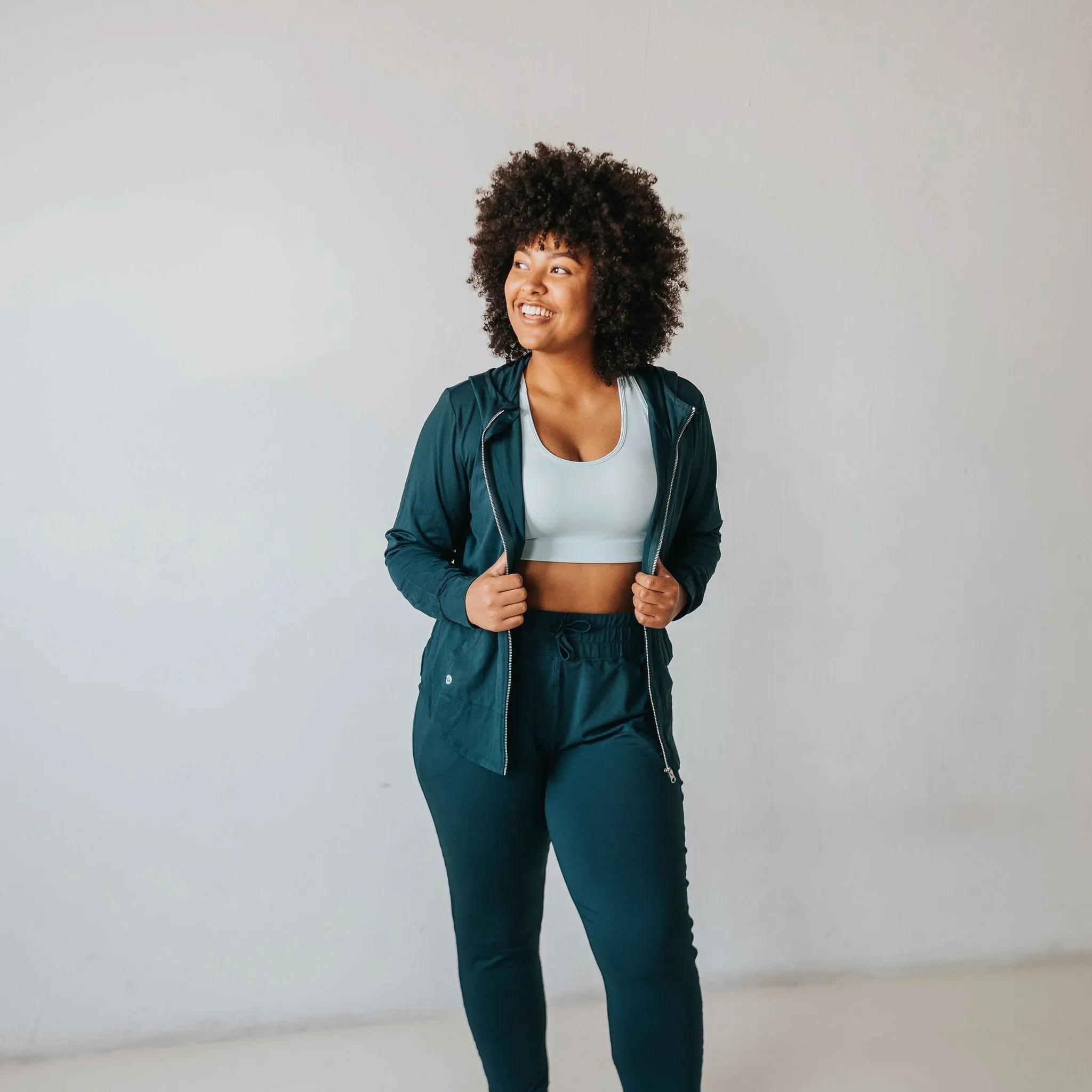 Bestie Zip Up Hoodie - Pacific