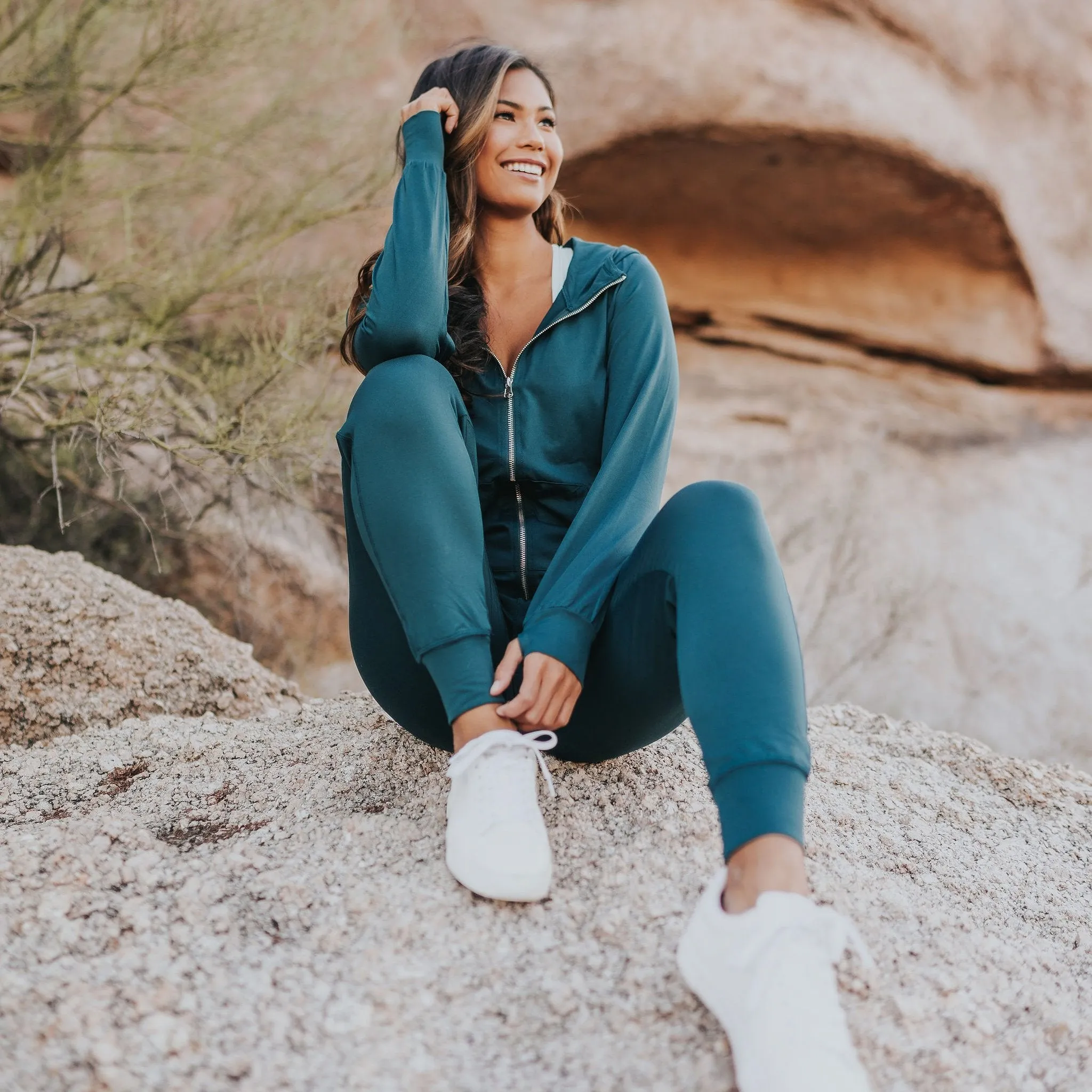 Bestie Zip Up Hoodie - Pacific