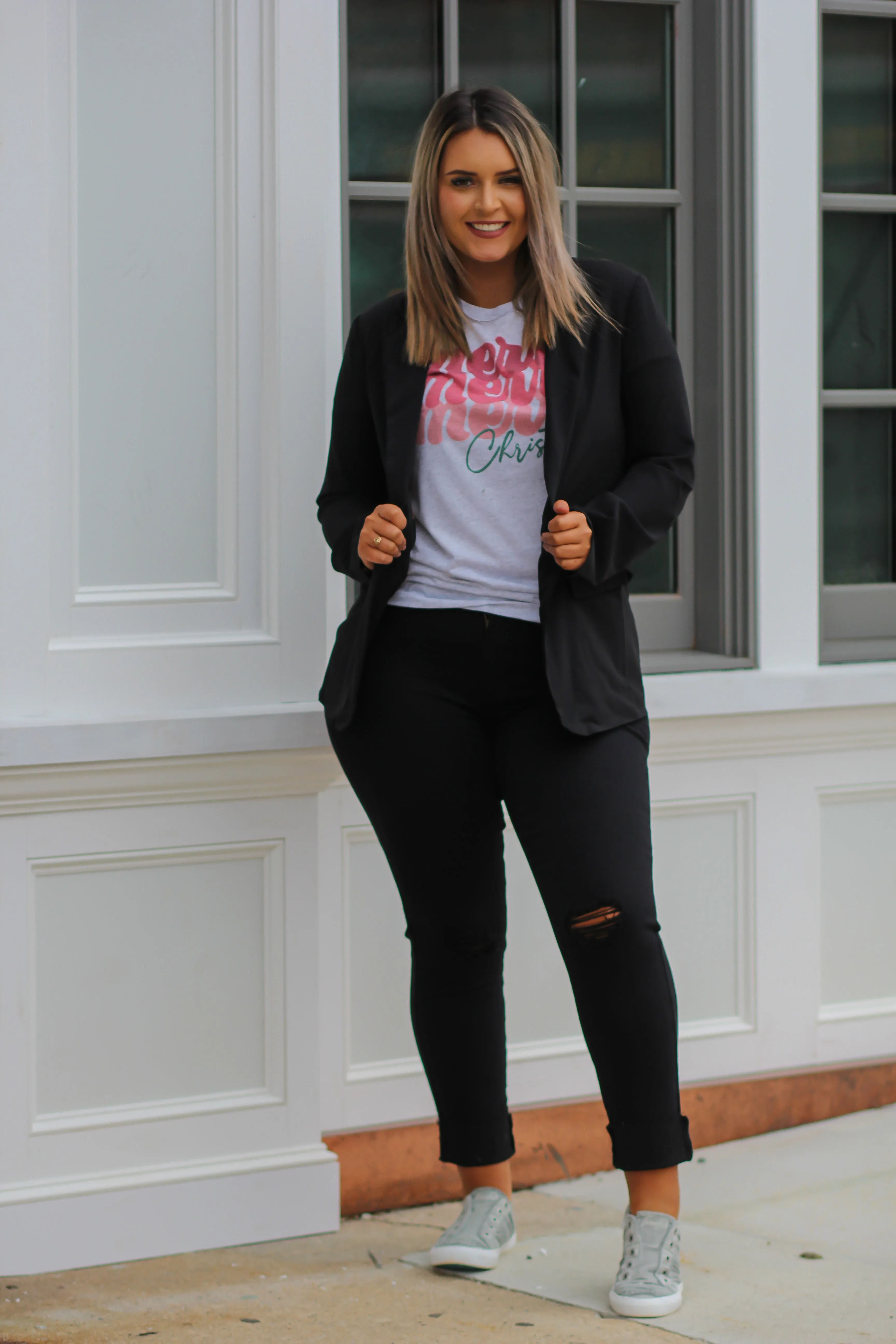 Black Leopard Lined Blazer