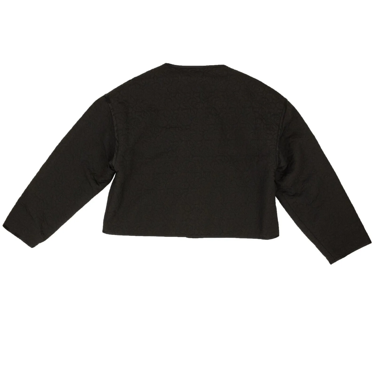 Black Polyester Solid Quilted Jacket