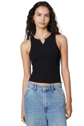 Black Vintage Notched Tank
