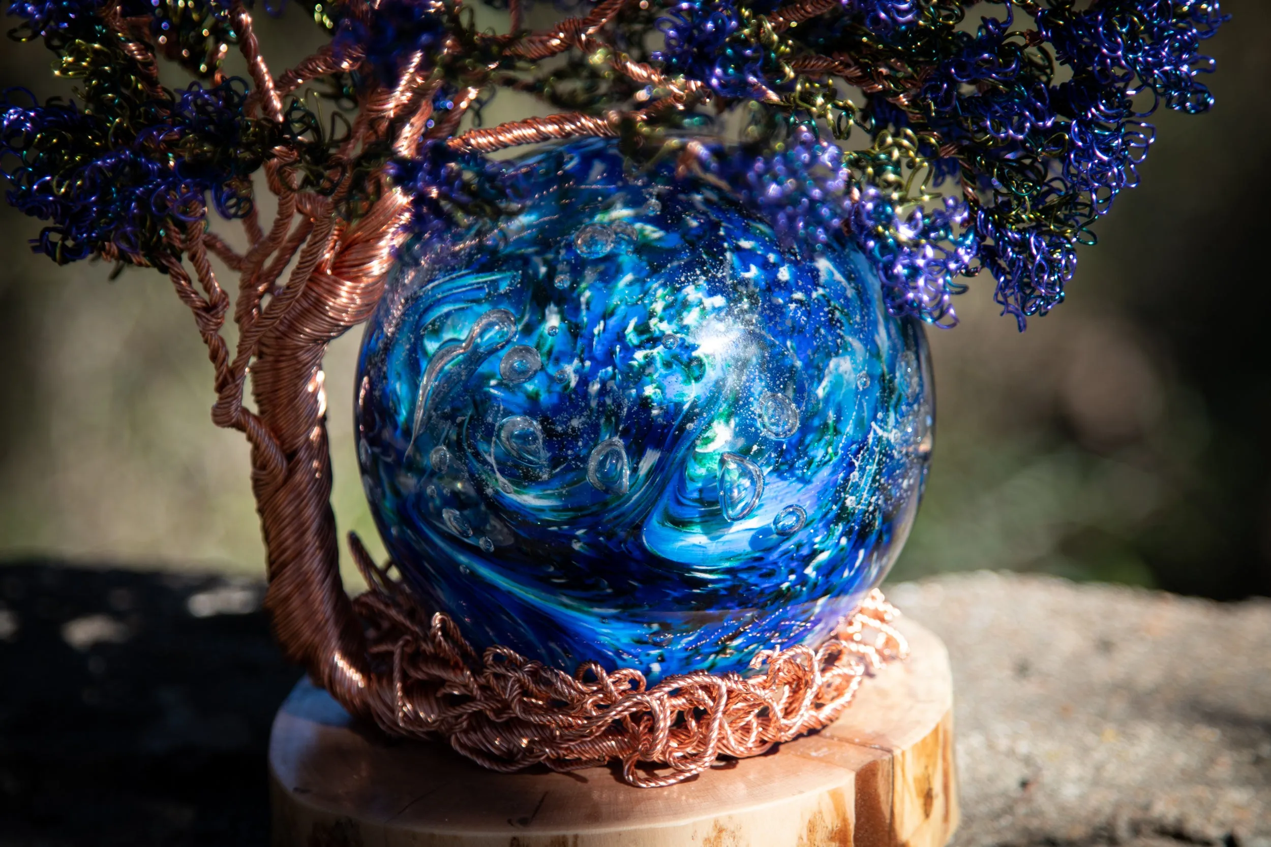 Blue Wisteria Tree with Sapphire Orb