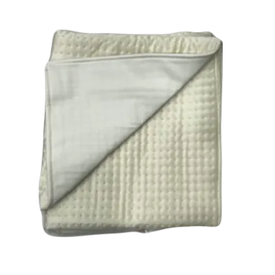Carmina Ivory Velvet Quilted Blanket