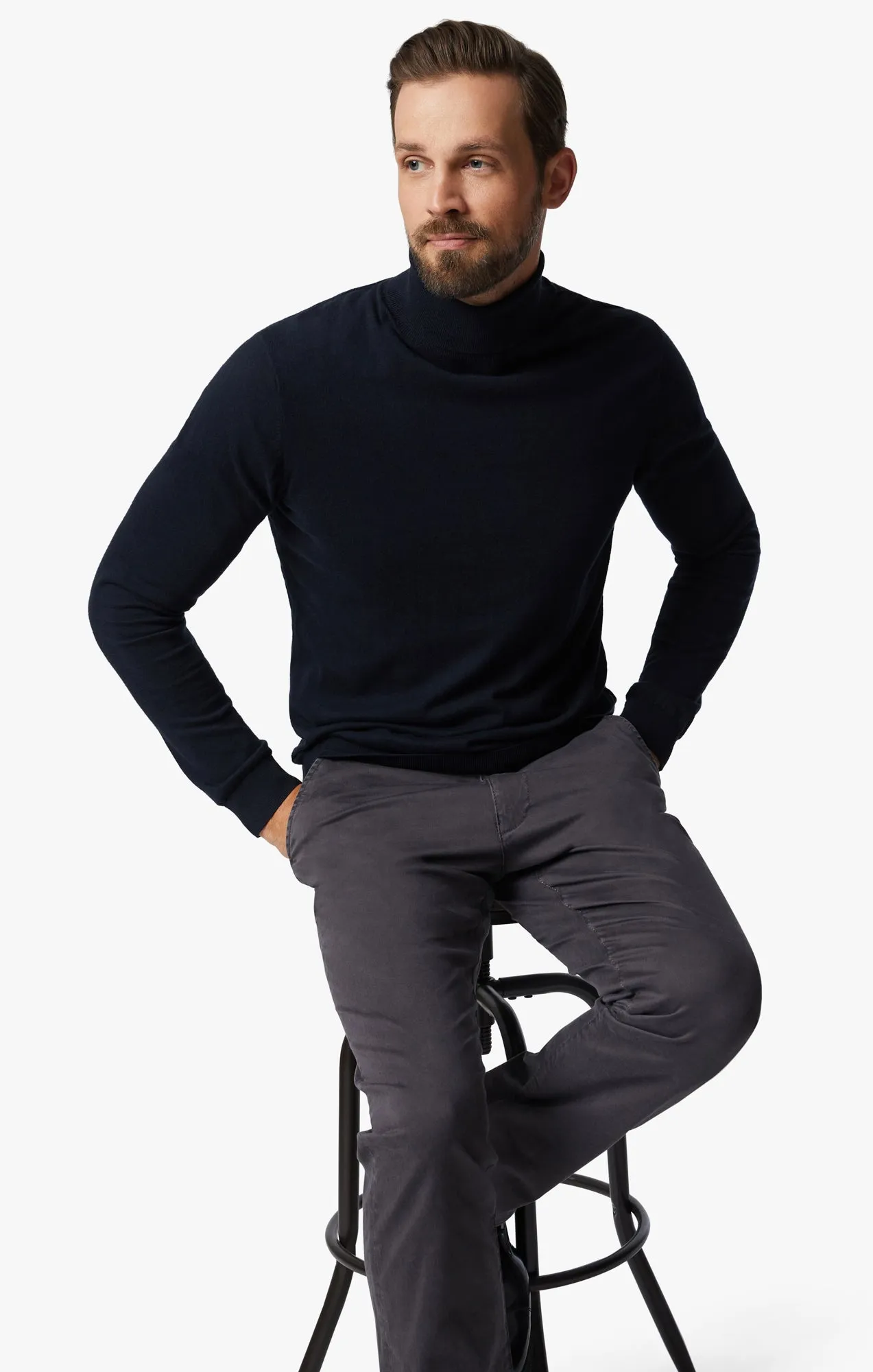 Charisma Relaxed Straight Chino In Anthracite Twill