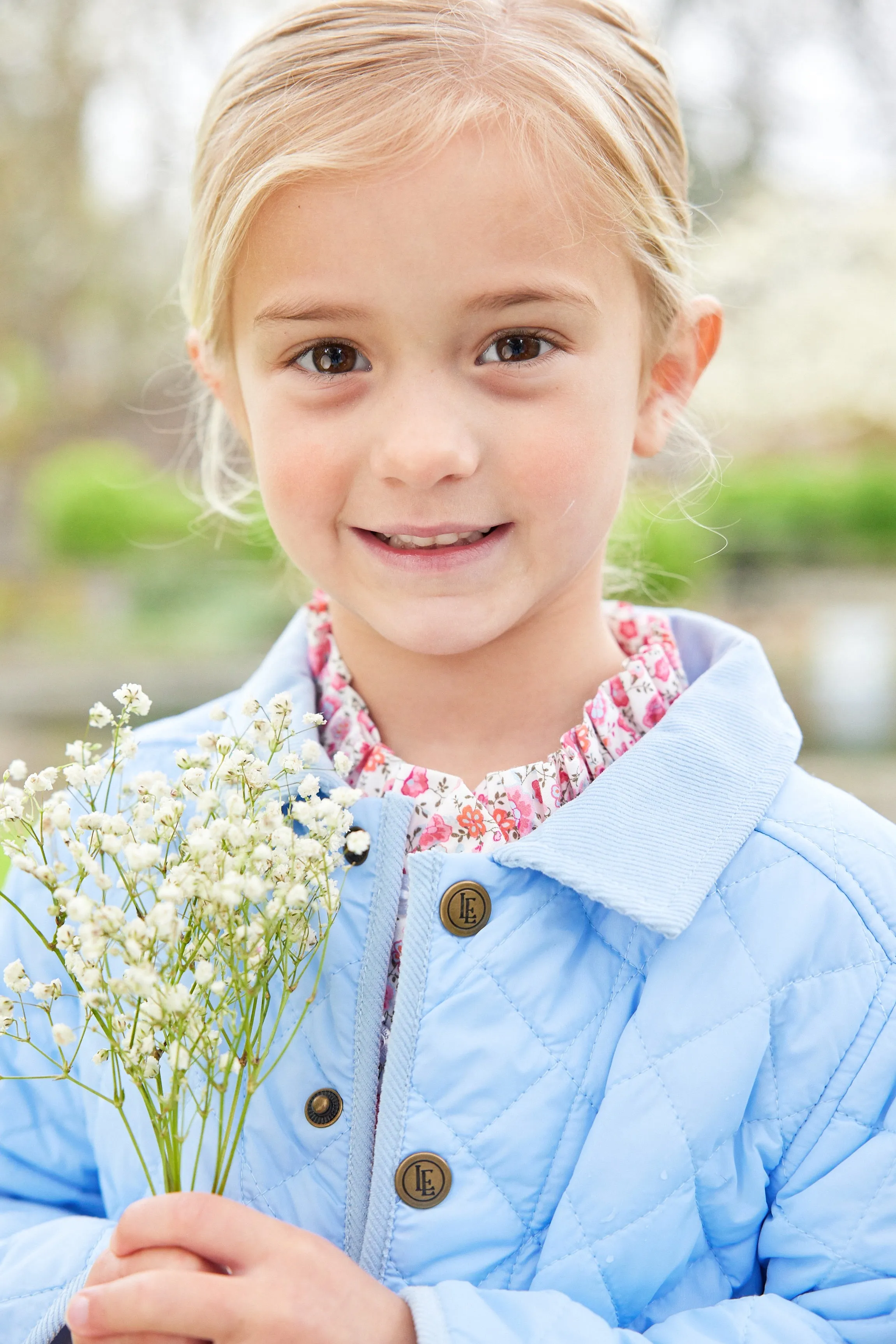 Classic Quilted Jacket - Light Blue