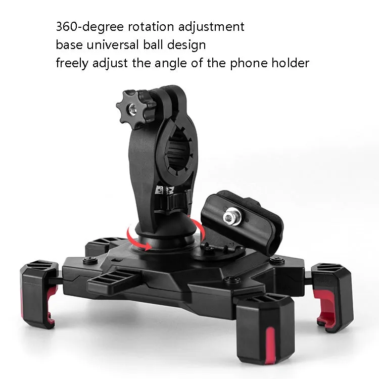 CYCLINGBOX Bicycle Mobile Phone Bracket With Parasol Rider Mobile Phone Frame, Style: Handlebar Installation (Red)