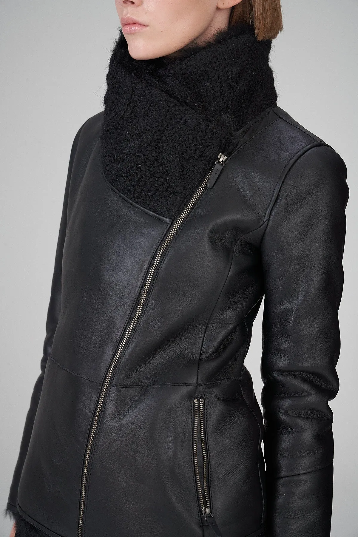 Cyrine - Black Shearling Jacket