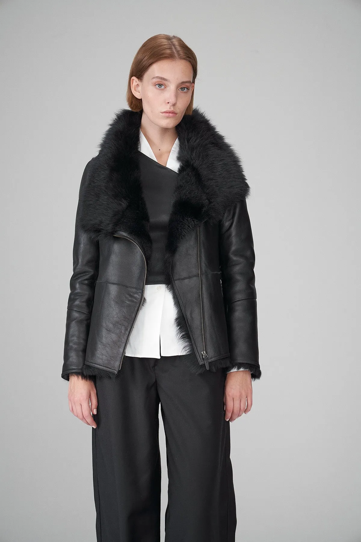 Cyrine - Black Shearling Jacket