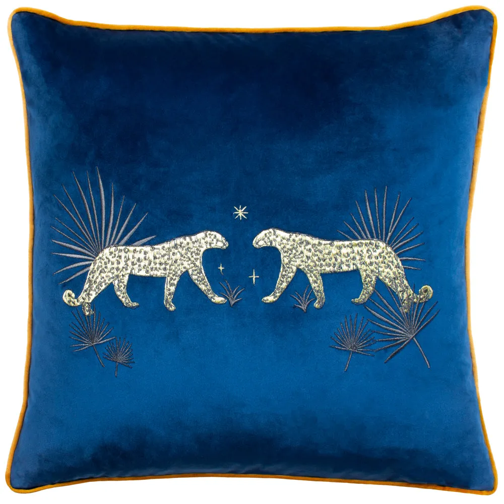 Dusk Leopard Cushion Navy