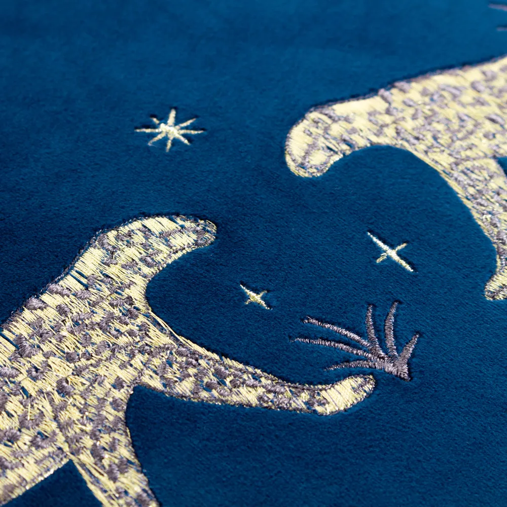Dusk Leopard Cushion Navy