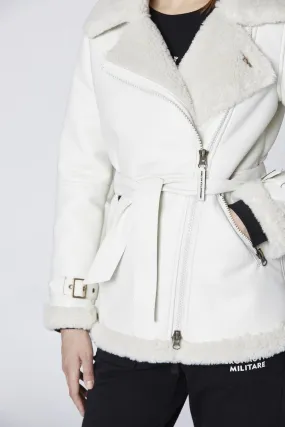 Eco-friendly biker jacket with belt