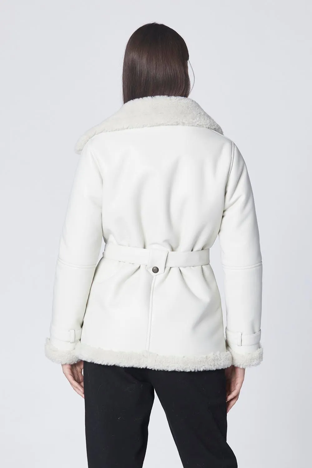 Eco-friendly biker jacket with belt