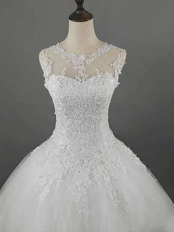 Glamorous Lace Ball Gown Tulle Wedding Dresses