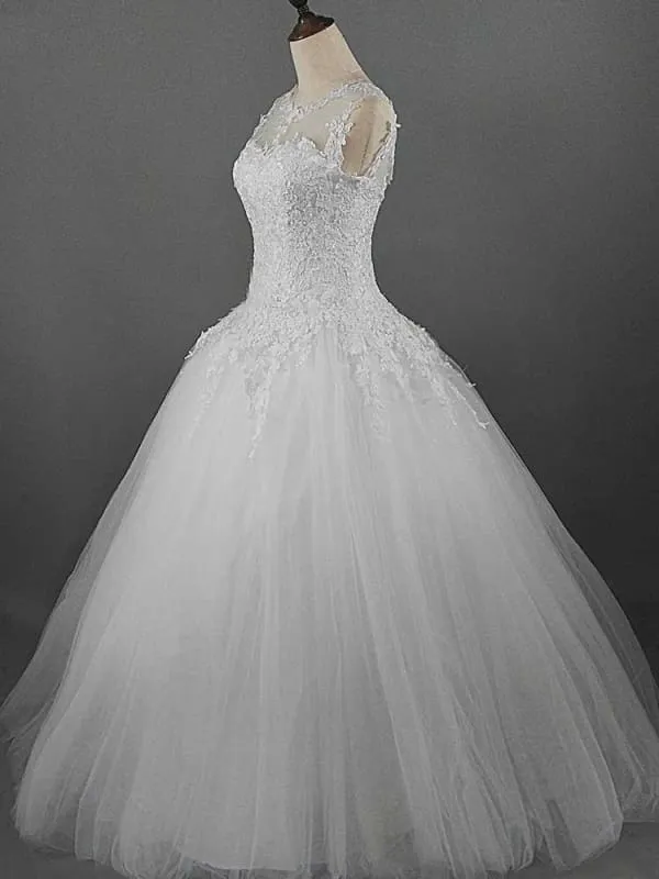 Glamorous Lace Ball Gown Tulle Wedding Dresses