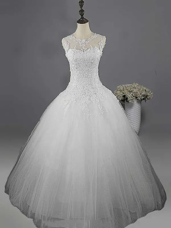 Glamorous Lace Ball Gown Tulle Wedding Dresses