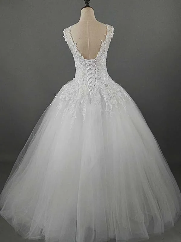 Glamorous Lace Ball Gown Tulle Wedding Dresses