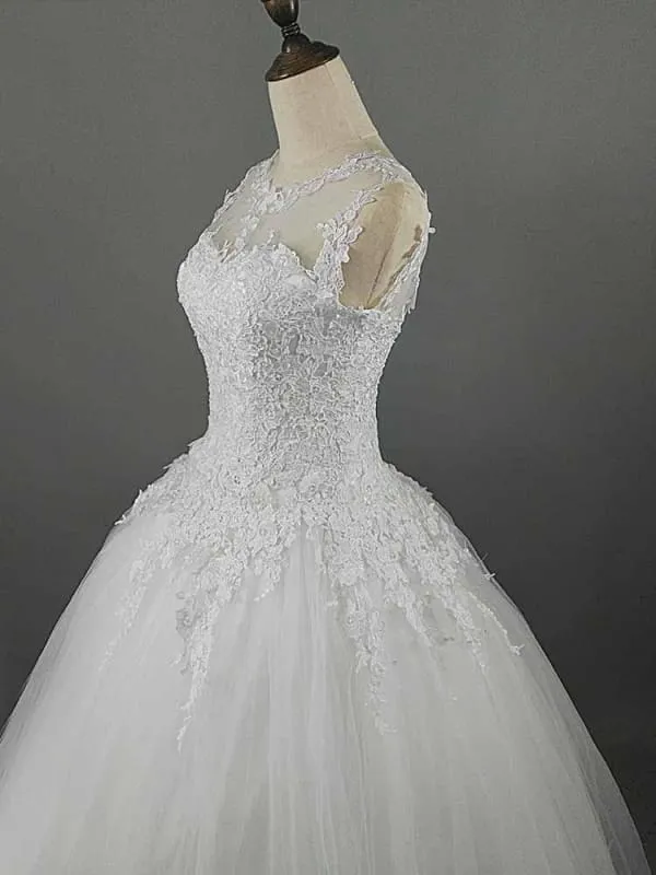 Glamorous Lace Ball Gown Tulle Wedding Dresses