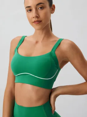 Green Cut Out Lycra® Sports Bra - High Support