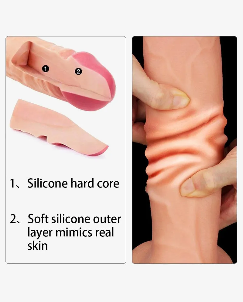 Huge Dual Density Silicone Realistic Dildo with Suction Cup