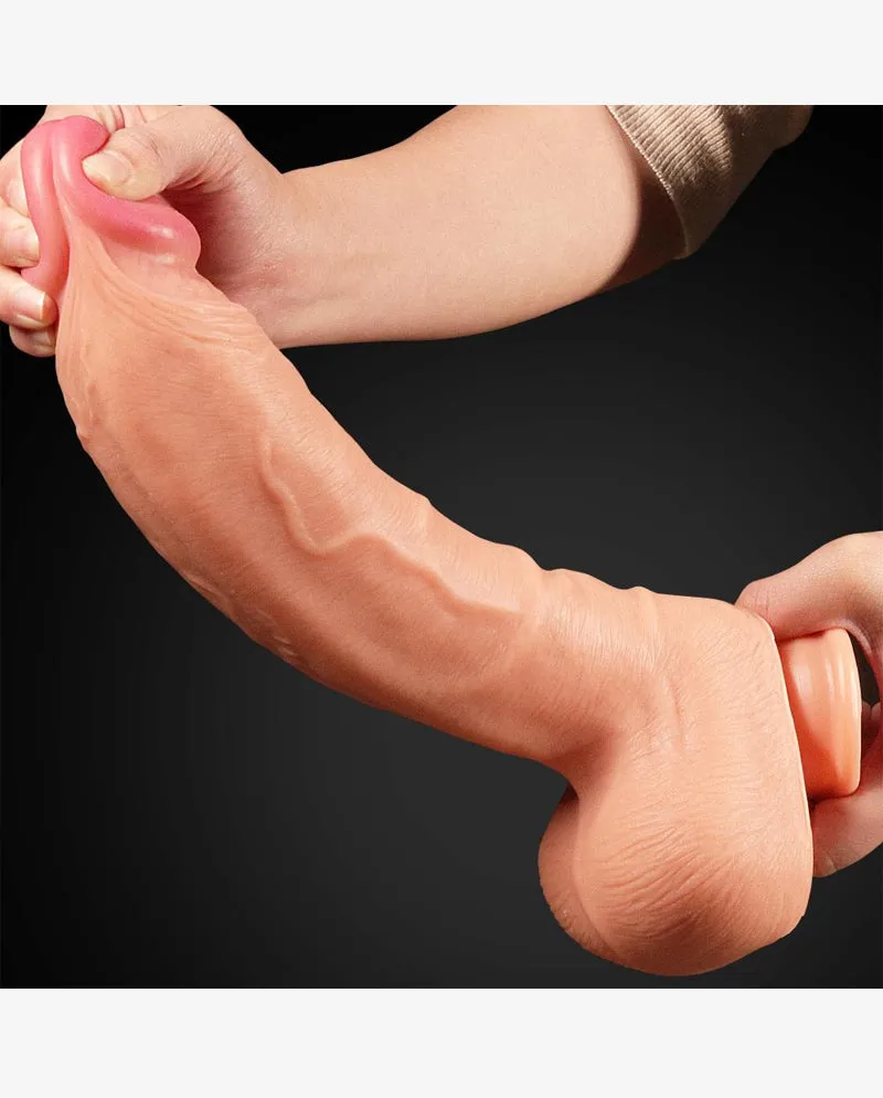 Huge Dual Density Silicone Realistic Dildo with Suction Cup