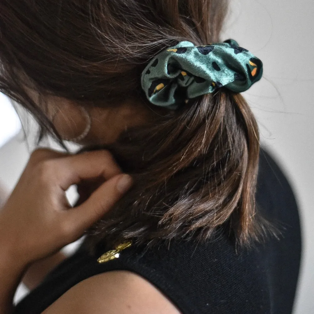 Khaki Leopard Scrunchie