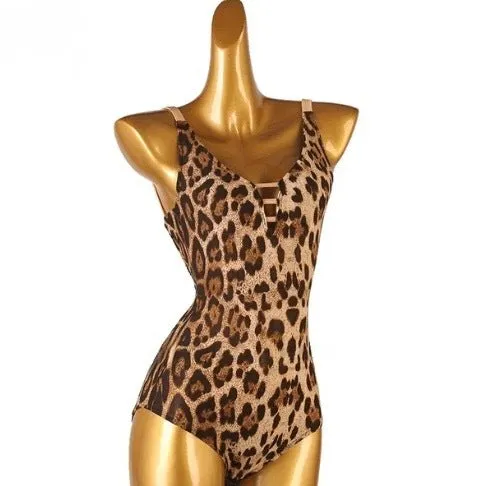 Leopard Print Bodysuit for Women Sleeveless Pra 1450