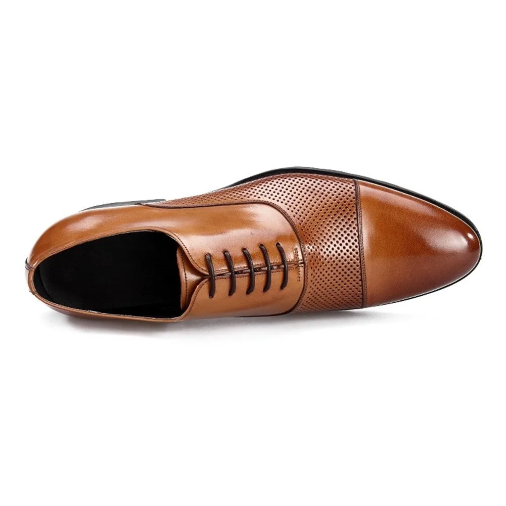 Men Two Tones Breathable Lace Up Formal Shoes