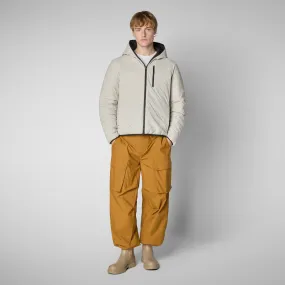 Men's Hooded Animal free Puffer Jacket Ezra in Rainy Beige