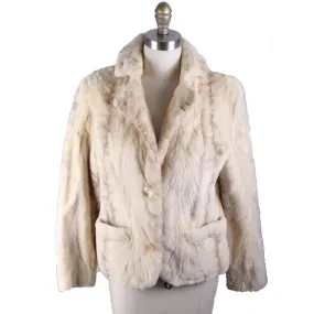 Mob Wife Vintage Chub Jacket Buttercream Colored Fur Short Sz S/M Creation  Aphrodite