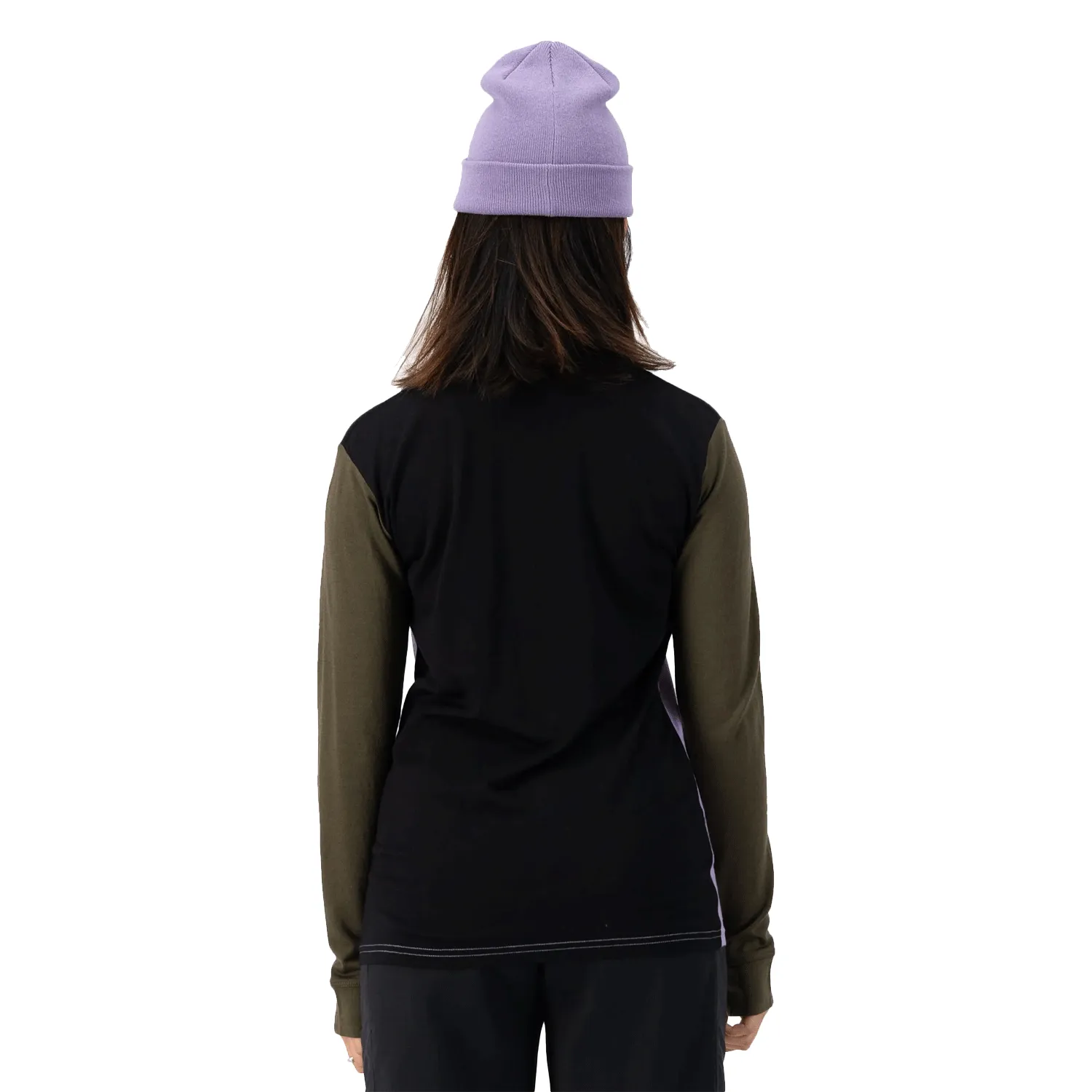 Mons Royale Women's Yotei BF High Neck Top 2025 Lupin/Dark Olive/Black