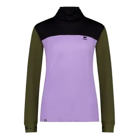 Mons Royale Women's Yotei BF High Neck Top 2025 Lupin/Dark Olive/Black